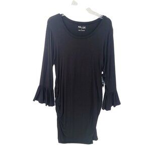 Flutter & Kick NWT Maternity Long Sleeve Dress Black Size L